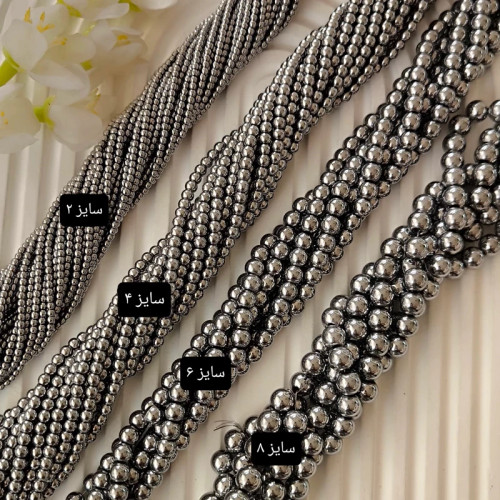 سنگ حدید نقره ای سایز 2 (فروش بصورت ریسه ای)