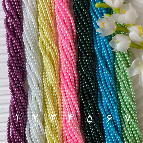 مروارید سنگی سایز 4 (فروش بصورت بندی شامل 200 مهره در هر بند)