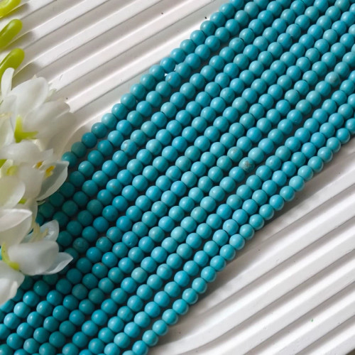 مهره سنگی طرح فیروزه ای شماره 6 (بصورت بندی شامل 65 دونه)