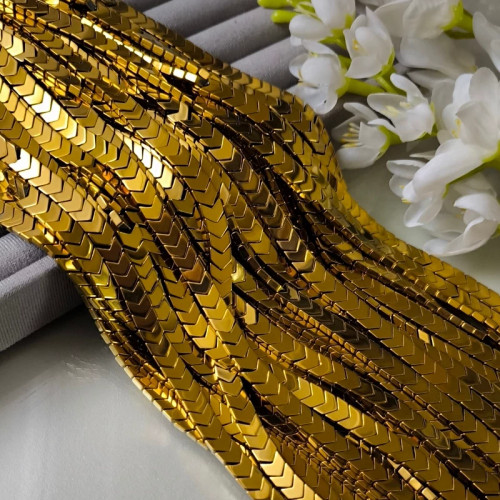 سنگ حدید فلش طلایی سایز 8(فروش محصول بصورت ریسه ای میباشد)