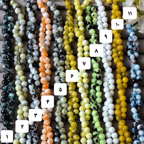 مروارید آبرنگی طرحدار (بصورت بندی شامل 100 دونه)