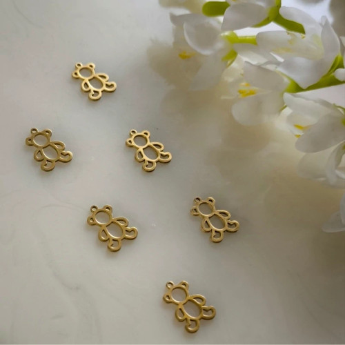 پلاک آویز ساعتی طرح تدی طلایی(فروش محصول بصورت دونه ای میباشد)