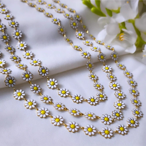 زنجیر استیل طرح بابونه طرح درشت ( فروش بصورت متری)