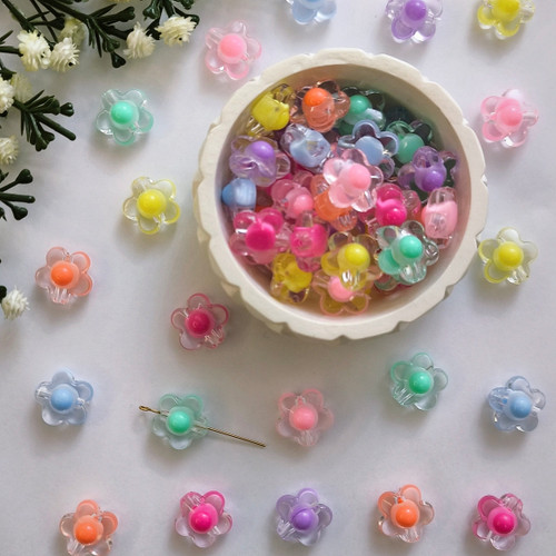 مهره پاستیلی بین کار طرح گل(فروش بصورت بسته ۲۰ عددی)