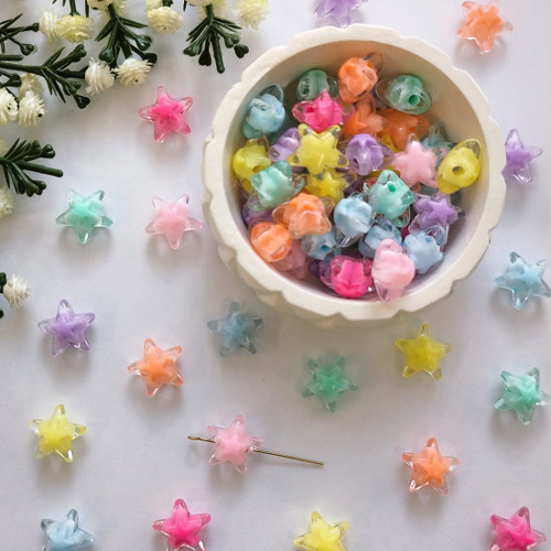 مهره پاستیلی بین کار طرح ستاره برجسته(فروش بصورت بسته ۲۰ عددی)