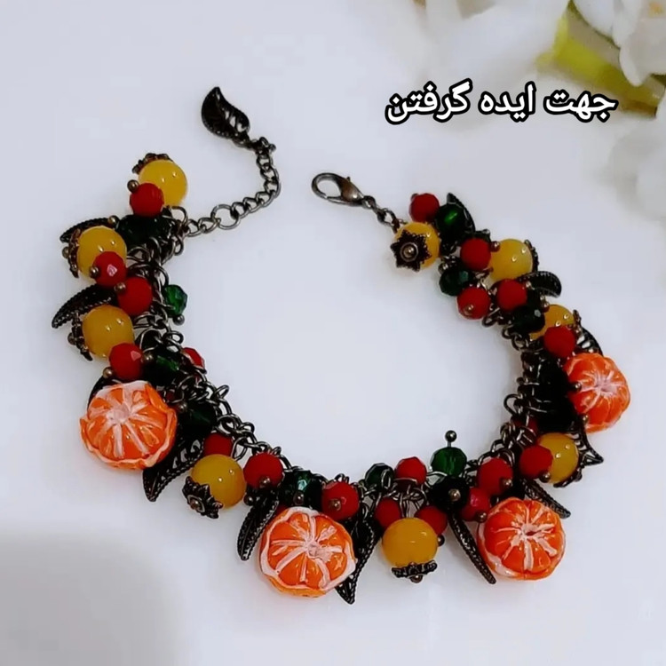 خرجکار میوه نارنگی مینیاتوری فانتزی(ویژه یلدا)(فروش بصورت یک عدد آویز می باشد)